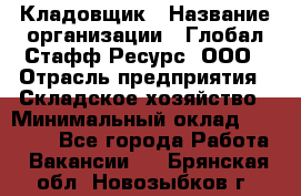 Кладовщик › Название организации ­ Глобал Стафф Ресурс, ООО › Отрасль предприятия ­ Складское хозяйство › Минимальный оклад ­ 20 000 - Все города Работа » Вакансии   . Брянская обл.,Новозыбков г.